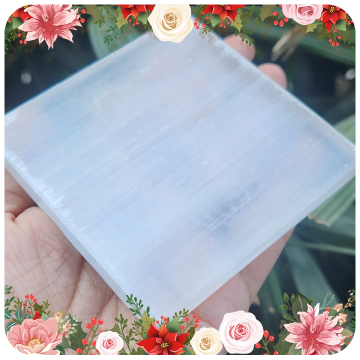 Bracelet Charging Selenite Plate- Sri Chakra (3x3inches)