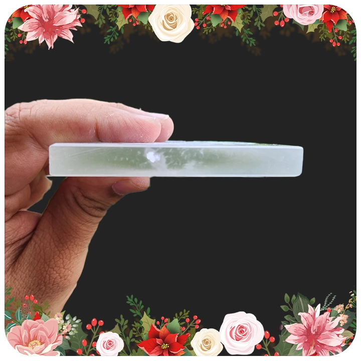 Bracelet Charging Selenite Plate- Sri Chakra (3x3inches)