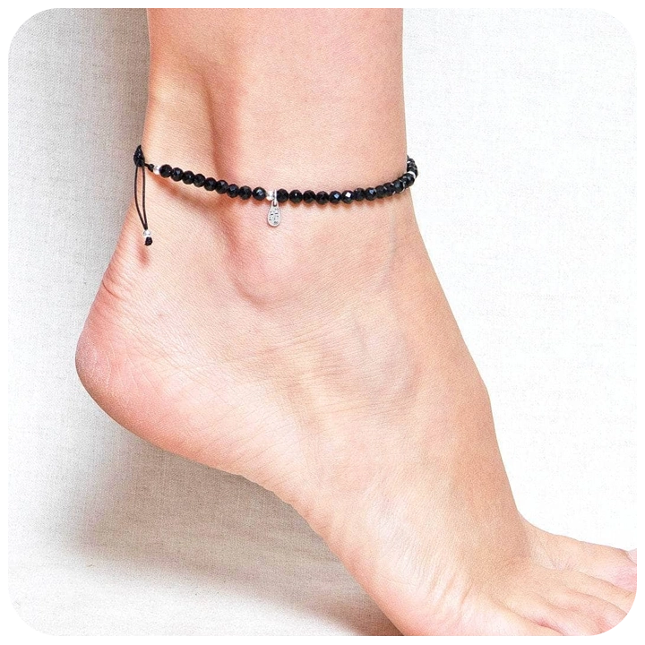 Black Tourmaline Anklet :<br> Grounding Protection in Every Step