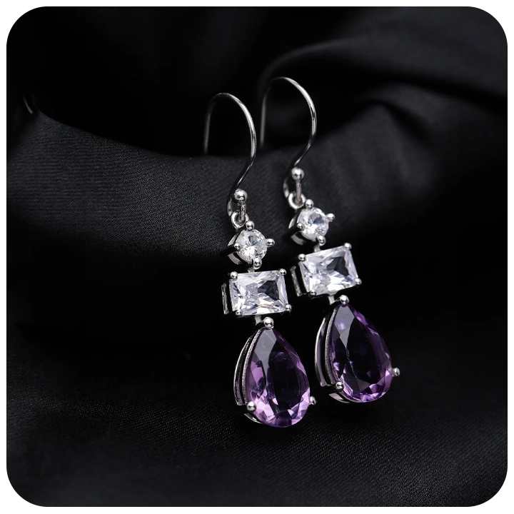 Amethyst Earrings – 925 Sterling Silver